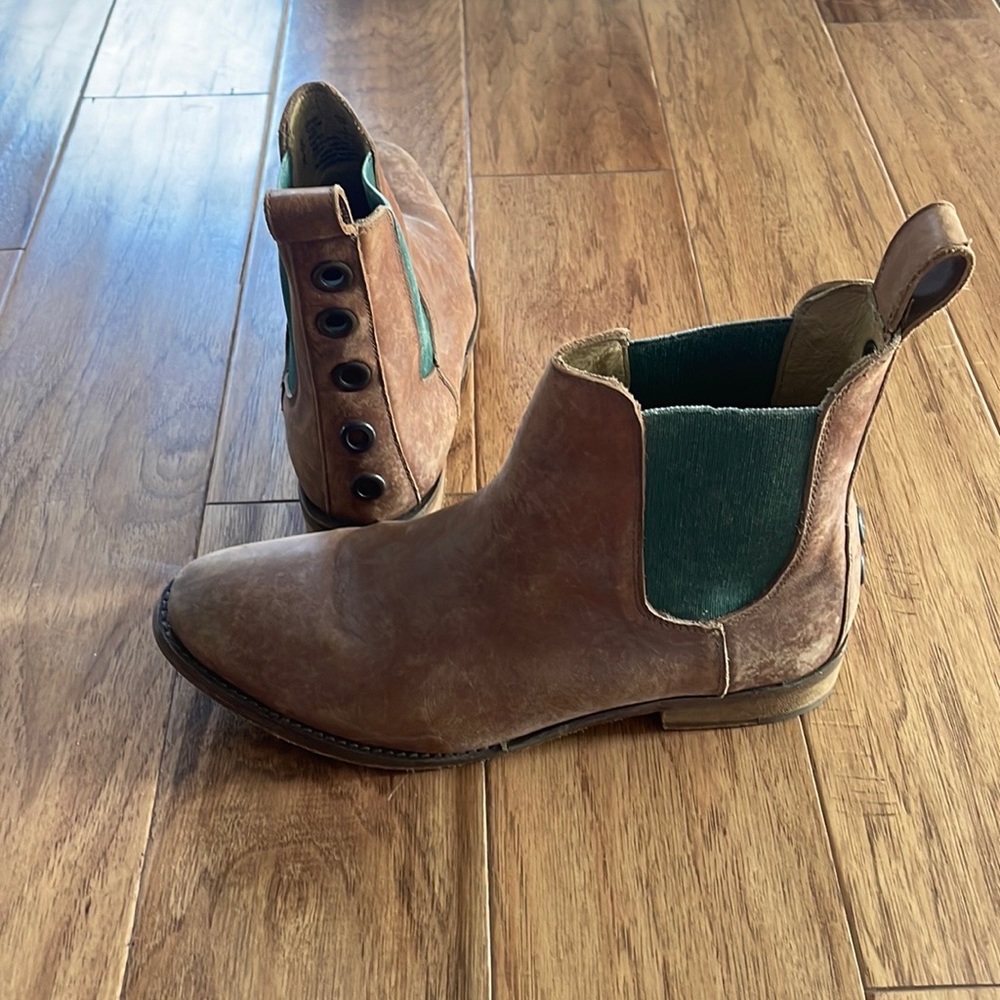 Free People Brown and Green Ankle Boots - Picture 4 of 7